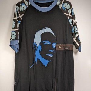 VERSACE & Andy Warhol collaboration Black & Blue large short sleeve T Shirt Tee